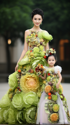 Beautiful Chinese Mothers and Daughter at Cabbage Fashion Show