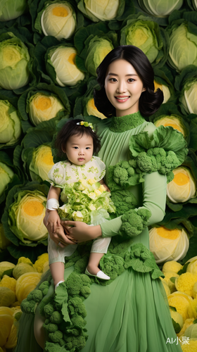 Beautiful Chinese Mothers and Daughter at Cabbage Fashion Show