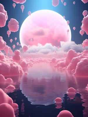 Beautiful Ethereal Forms in Pink Clouds