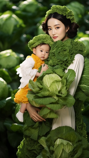 Beautiful Chinese Mothers and Daughter at Cabbage Fashion Show