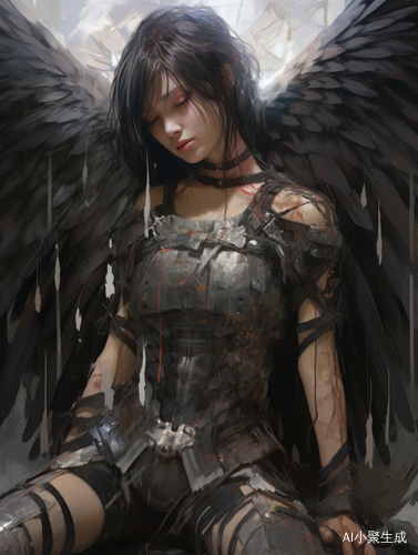 受伤的美丽天使——WLOP风格艺术作品