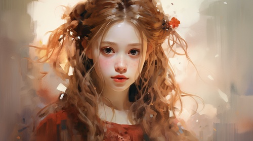 watercolour,,impasto,,anime,beautiful,girl,,,braids,head,ornament,clear,eyes,brown,hair,wild,,HDR,,dim,,Eric,,,naturalistic,in,the,style,of,wlop,,yanjun,cheng,,dark,red,and,amber,,dmitri,danish,,exaggerated,facial,features,,edward,cucuel,,gemstone,ar,16:9,style,bIRz6KAq7u,niji,5