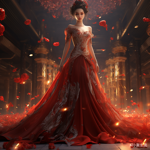 Chinese Ancient Red Wedding Dress Fashion Show