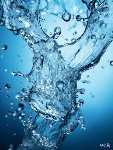 Professional Photography Texture with Splashing Water on a Blue Background