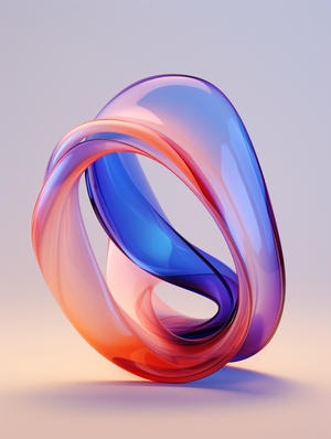 Purple and Blue Glass Screen with Realistic Hyper-detailed Rendering in Curves Style