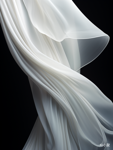 Luminous White Veils on Noirwhite Background