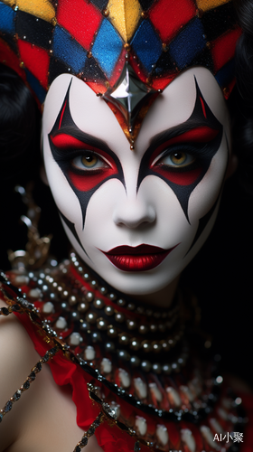 Stunning Harlequin Jester with Menacing Beauty