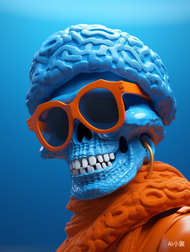 Cinema4D Style Blue Character with Pirate Hat and Sunglasses