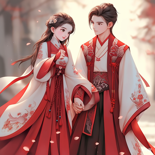 Dreamy Oriental Couple in Unreal Engine 5 Style