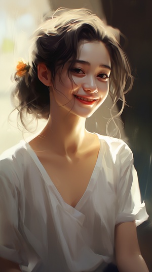 温柔自然光的少女，细致刻画的日常杰作