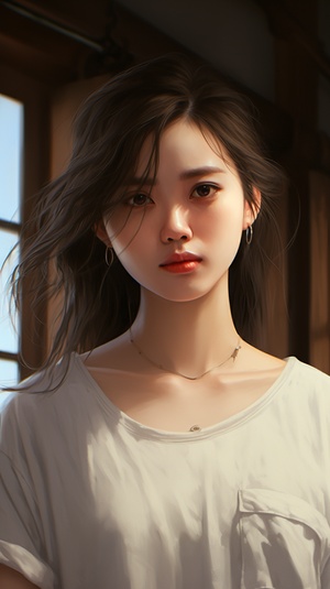 温柔自然光的少女，细致刻画的日常杰作