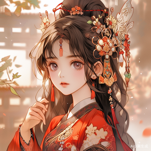 古风女孩的优美汉服造型