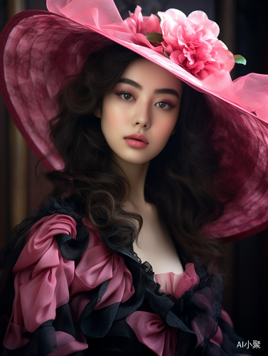 Exquisite Chinese Girl with Big Pink Hat in Ultra HD