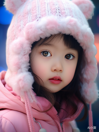 Exquisite Chinese Child Swinging with Pink Hat in Realistic and High Detail 8k HD Photo