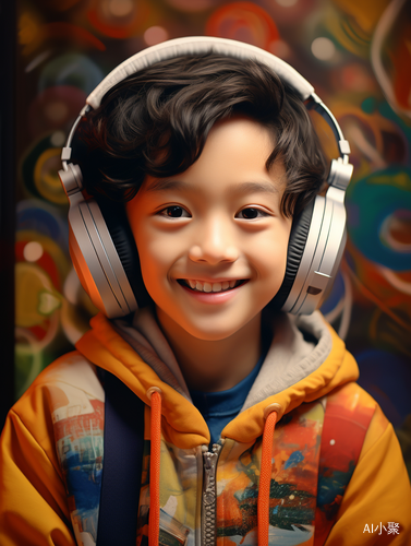 Chinese Boy with Headphones: Exquisite, Realistic, and HD