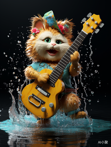 Animated ChinaPunk Guitarist in Photorealistic Scene