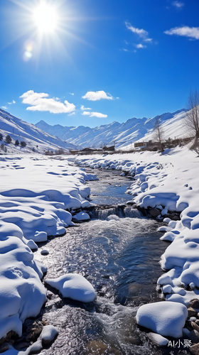 冬天的真实高清铃兰花与积雪背景