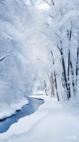 冬天的真实高清铃兰花与积雪背景