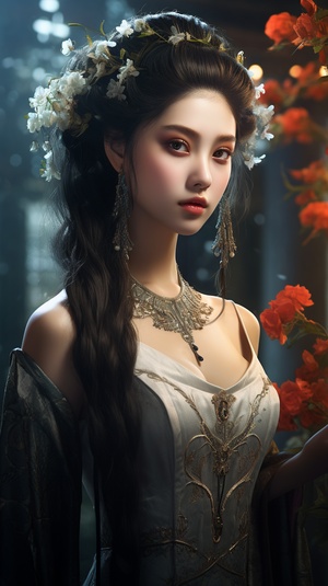 best quality,masterpiece,young girl,backlight,standing,macro_shot,ethereal fantasy concept art of , magnificent, celestial, ethereal, painterly, epic, majestic, magical, fantasy art, cover art, dreamy.中国风，成年美女