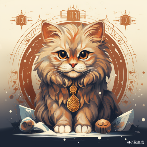 可爱猫猫戴小狮子头增添新年氛围