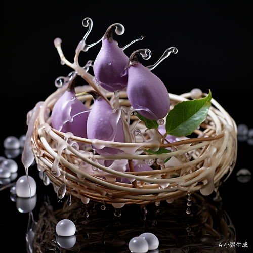 Adorable Purple Soybean Flower in White Basket