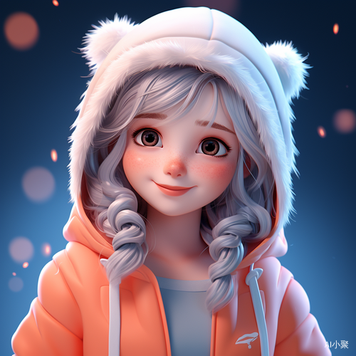 Adorable Little Girl with Trendy Features in Advanced 3D Rendering