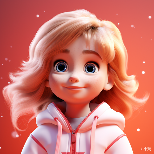 Adorable Little Girl with Trendy Features in Advanced 3D Rendering