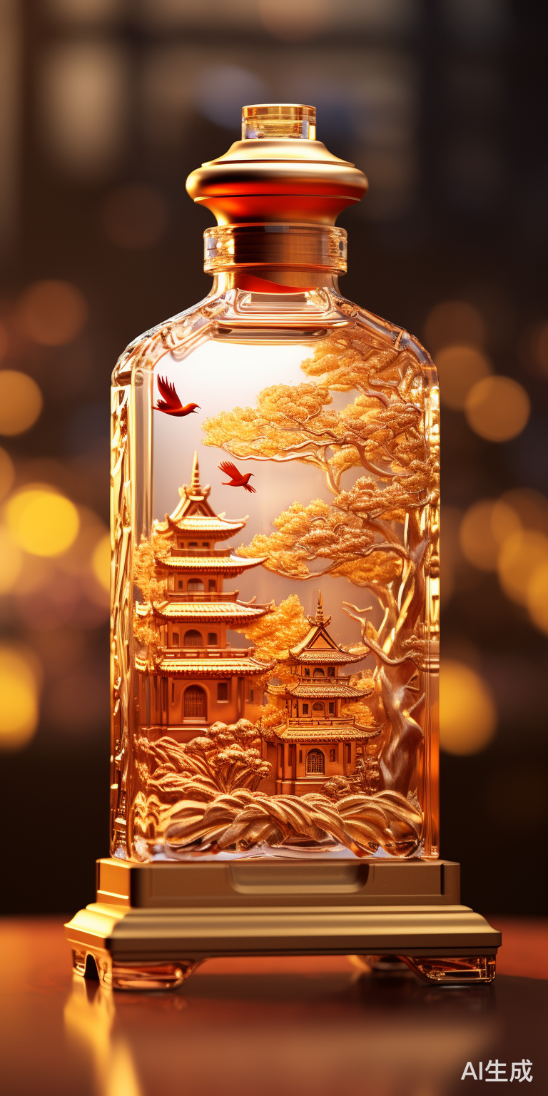 高清16k小雁塔白酒酒瓶立体雕塑