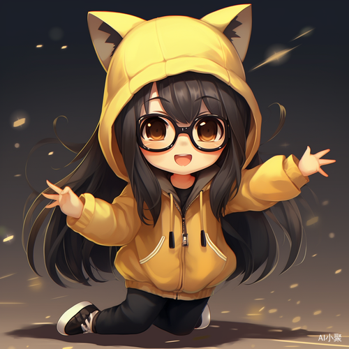 Virtual YouTuber with Black Hair and White Hoodie Dancing