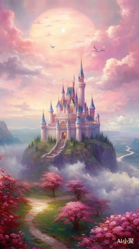 A Beautiful Painting of Early Morning Rose Castle