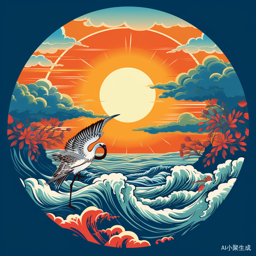 鹤之舞：海蓝与日升的动漫班级主题形象