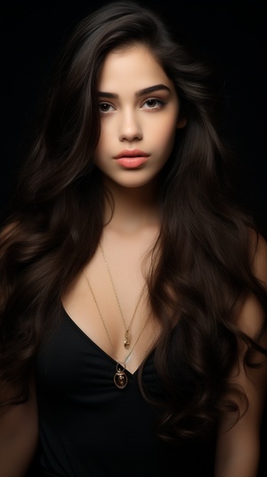 High detail, 8k resolution, ultra high resolution, best picture quality, beautiful girl, lipstick, love pupil, stunning beauty, long straight black hair, smooth hair, collarbone, delicate necklace, rich and beautiful makeup, delicate and perfect features, big jewel-like eyes, blush, smile, sweet face, long hair, straight hair, white small drop off, holding LV bag (showing shoulders), Blue jeans, girls' dormitory, dynamic Angle, extreme picture quality,highest precision, precise and perfect body structur