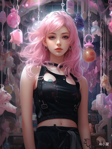 Lively Unicorncore: Kawaii Art Study in Light Magenta and White