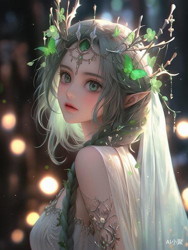 Antler Fairy Princess: Dreamy Jungle Fashion with CG Illustration