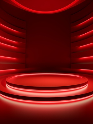 3D Rendering of Red Lighting Background with Unique Framing