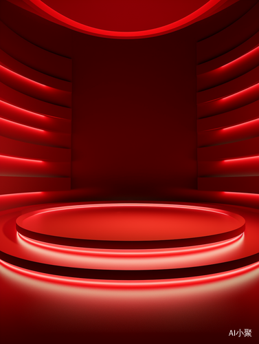 3D Rendering of Red Lighting Background with Unique Framing