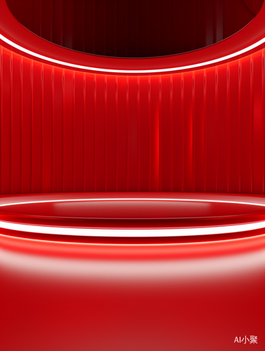 3D Rendering of Red Lighting Background with Unique Framing