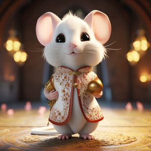 Adorable Rat in Tang Dynasty Costume: A Cinematic Fairytale