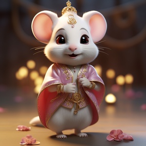 Adorable Rat in Tang Dynasty Costume: A Cinematic Fairytale