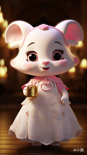 Super Cute White Calf in Tang Dynasty Costume: A Cinematic, Intricate Design