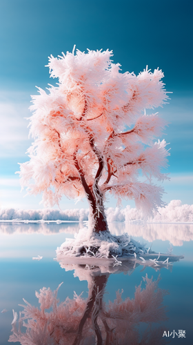 Enchanting Ice Tree in Colorful Animation Still