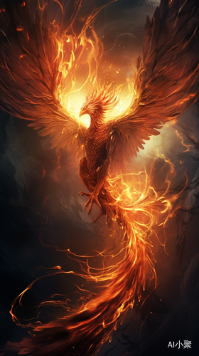 Majestic Phoenix: A Fiery Fantasy with Radiant and Detailed Concept Art