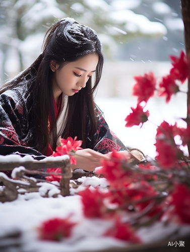 雪中赏牡丹：花海瑞雪中的宫廷盛景