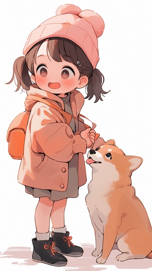 Cute,dog,Cute,little,girl