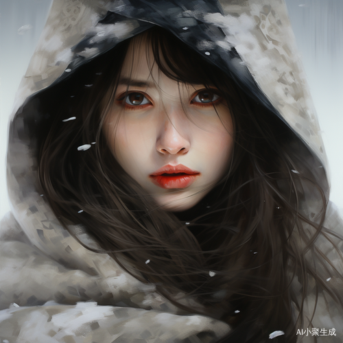 迷人女子：水汪汪眼眸，樱桃小嘴，高鼻秀发雪白肌肤