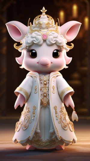 Super Cute White Calf in Tang Dynasty Costume