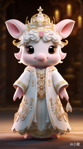 Super Cute White Calf in Tang Dynasty Costume