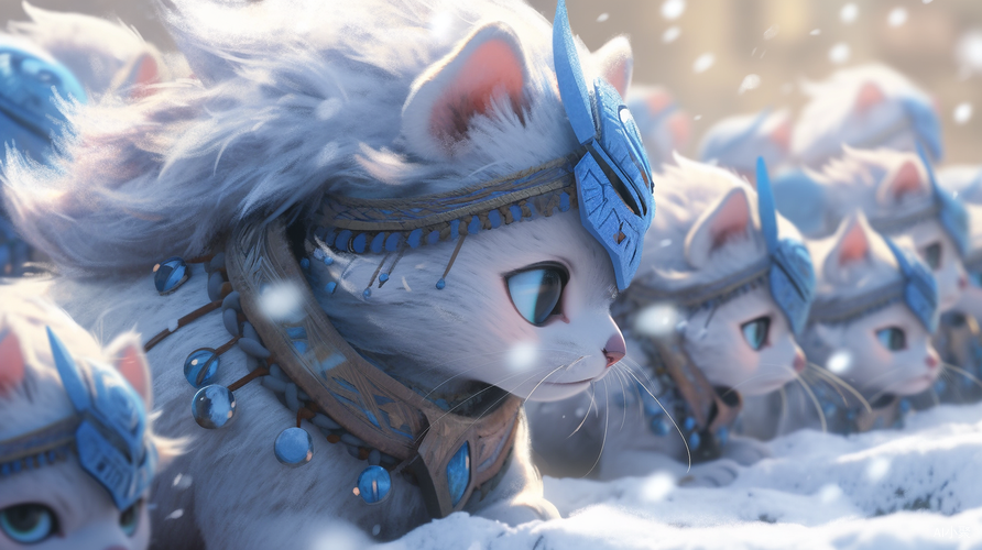 3D CG小可爱与雪猫的幻想之旅