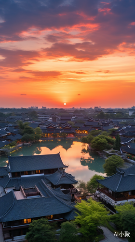 Jiangnan Water Town Sunset: Real Photography in Super High Definition