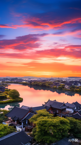 Jiangnan Water Town Sunset: Real Photography in Super High Definition